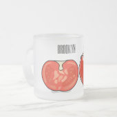 トマトの漫画イラスト フロストグラスマグカップ (正面左)