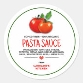 トマトの瓶詰めラベル オーダーメイド ラウンドシール (正面)