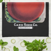 トマトの種の包みのラベル キッチンタオル (折り畳み)