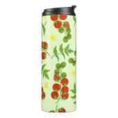 トマトの継ぎ目のないパターン。野菜プリント。ヴィンテージ  タンブラー (回転左)