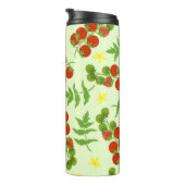 トマトの継ぎ目のないパターン。野菜プリント。ヴィンテージ  タンブラー (回転右)