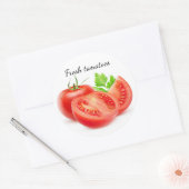 トマトを切る ラウンドシール (封筒)