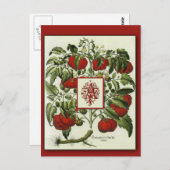 トマトアートカードにヴィンテージAモノグラム ポストカード (正面/裏面)