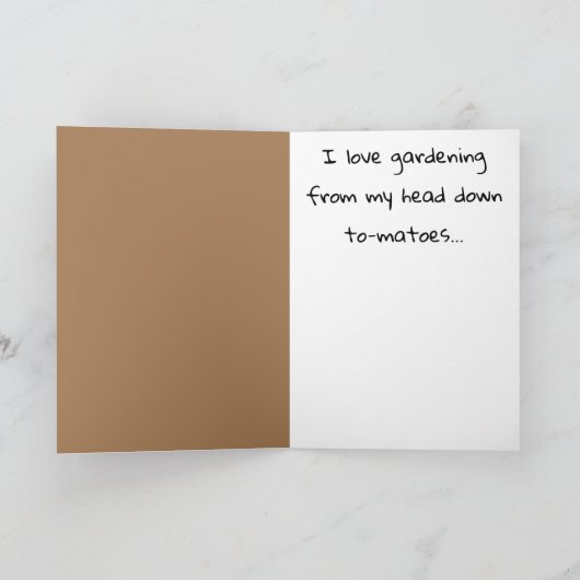 トマトイラストレーションおもしろいガーデニング引用文誕生日 カード (内部)