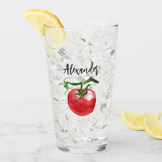 トマトウォーターカラーアート タンブラーグラス (アイス正面)