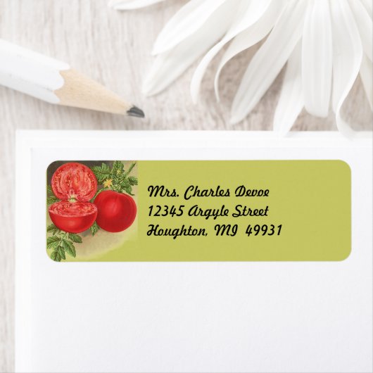 トマトガーデニング熟したつる植物差出人住所ラベル ラベル (インサイチュ)