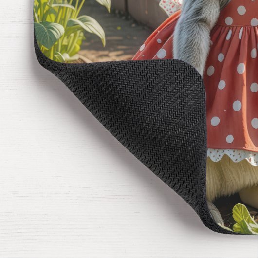 . .トマトガーデンでドレスを着たバニー マウスパッド (コーナー)