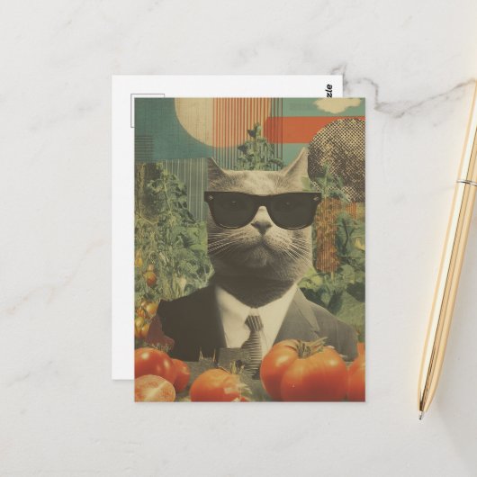 トマトガーデンのスーツを着た猫 ポストカード (正面/裏面インサイチュ)