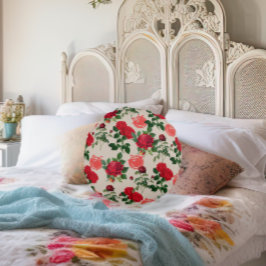 トマトガールエステティックヴィンテージ野菜バラ ラウンドクッション