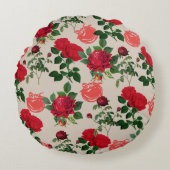 トマトガールエステティックヴィンテージ野菜バラ ラウンドクッション (正面)
