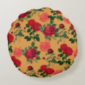 トマトガールエステティックヴィンテージ野菜金ゴールドバラ ラウンドクッション (裏面)