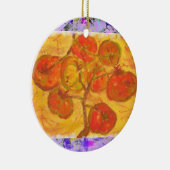 トマトクラスターの水彩滴 セラミックオーナメント (右)