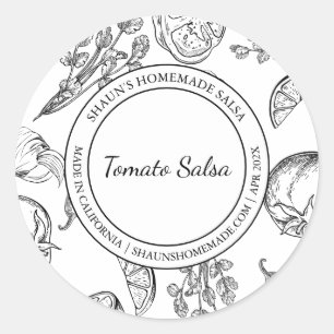 トマトサルサスケッチラモダンベル ラウンドシール