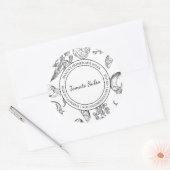 トマトサルサスケッチラモダンベル ラウンドシール (封筒)