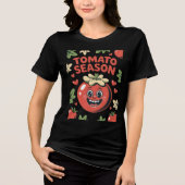 トマトシーズンおもしろいトマト園芸野菜 トライブレンドTシャツ (正面)
