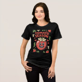 トマトシーズンおもしろいトマト園芸野菜 トライブレンドTシャツ (正面全面)