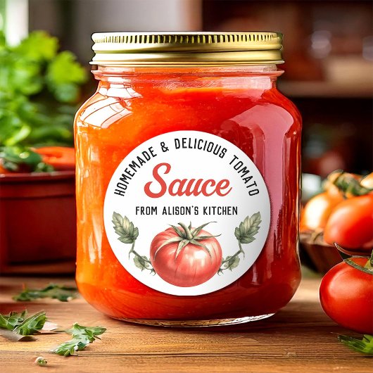 トマトジュースカスタムヴィンテージスタイル缶詰 ラウンドシール