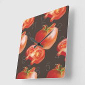 トマトスライス スクエア壁時計 (傾斜)