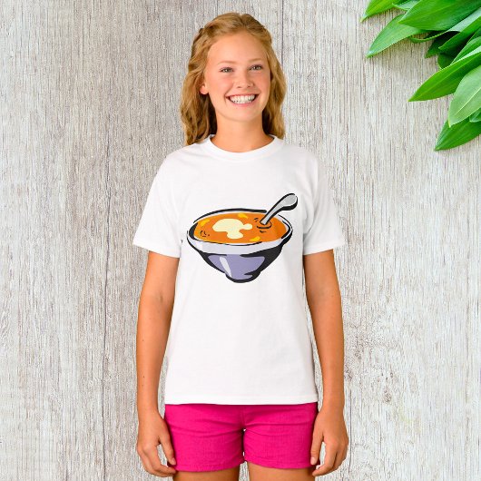 トマトスープボウルとスプーン Tシャツ