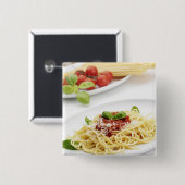 トマトソースとバジルのスパゲッティ 缶バッジ (正面&裏面)