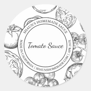 トマトソースのスケモダンッチラベル ラウンドシール
