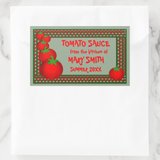 トマトソースまたはマリナラカスタムのラベル 長方形シール (バッグ)