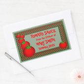 トマトソースまたはマリナラカスタムのラベル 長方形シール (封筒)