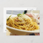 トマトソースをかけたスパゲッティの丼 ポストカード (正面/裏面)