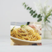 トマトソースをかけたスパゲッティの丼 ポストカード (スタンド正面)