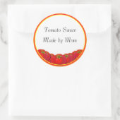 トマトソースカスタム缶詰ラベル ラウンドシール (バッグ)