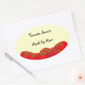 トマトソースカスタム缶詰ラベル 楕円形シール (封筒)