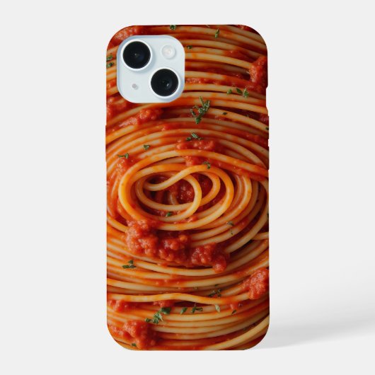 トマトソース入りスパゲッティ iPhone 15ケース (裏面)