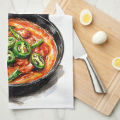 トマトタンゴカライエバンドラاكل عربي قلاية بندورة キッチンタオル (四つ折り)