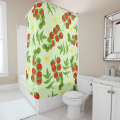 トマトタンゴ:ヴィンテージ野菜プリント シャワーカーテン (インサイチュ)