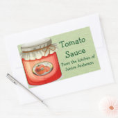 トマトデザイン缶詰ラベル 長方形シール (封筒)