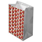 トマトパタおもしろいーン – マンガの野菜アート ミディアムペーパーバッグ (正面アングル)