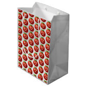 トマトパタおもしろいーン – マンガの野菜アート ミディアムペーパーバッグ (裏面アングル)