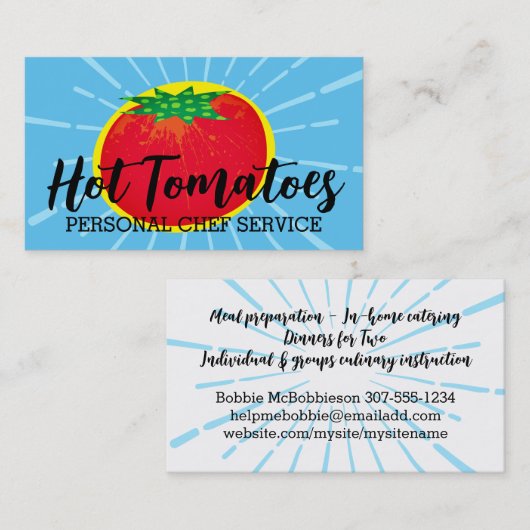 トマトパターン料理の名刺 名刺 (正面/裏面)