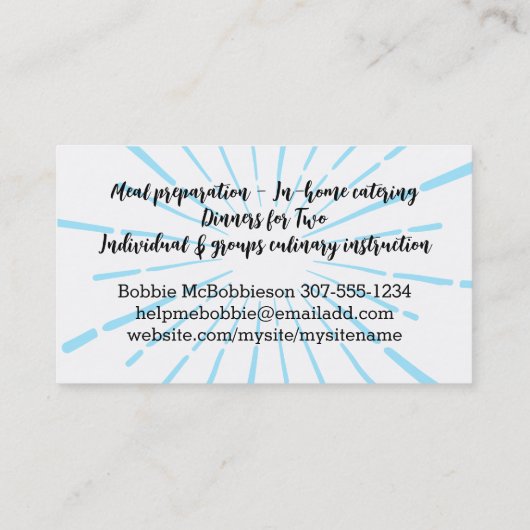 トマトパターン料理の名刺 名刺 (裏面)