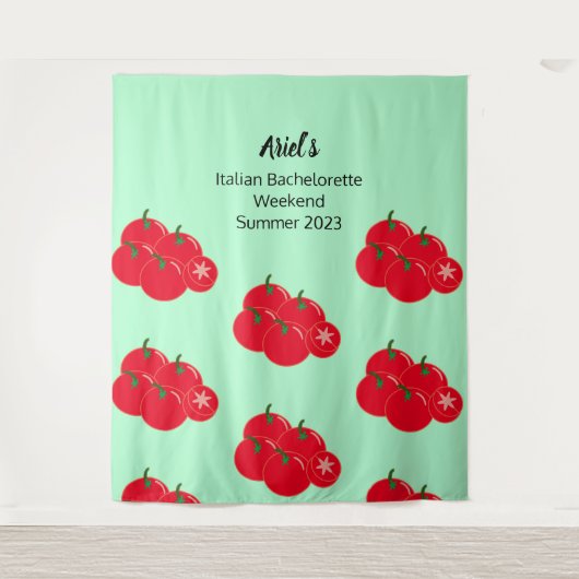 トマトパターン結婚バチェロレッテの背景 タペストリー (正面)
