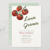 トマトパーティーテーマカップルのシャワー 招待状 (正面/裏面)