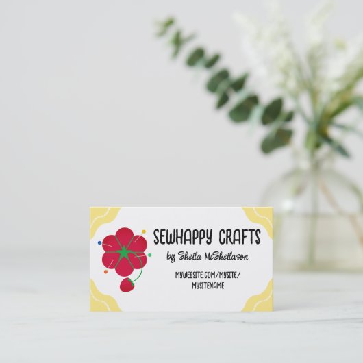 トマトピンクシオンイチゴ裁縫ファッションアクセス 名刺 (スタンド正面)