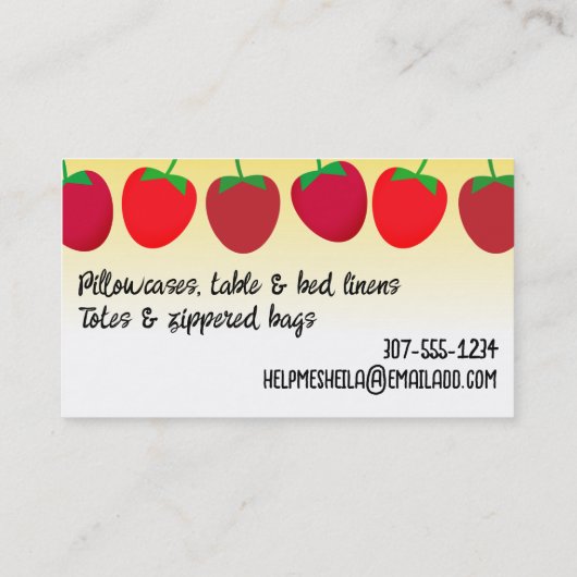 トマトピンクシオンイチゴ裁縫ファッションアクセス 名刺 (裏面)