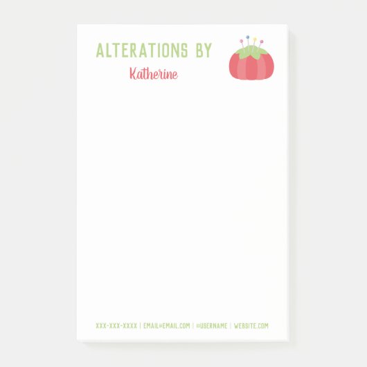 トマトピンクッションキュート裁縫手作り ポストイット (正面)