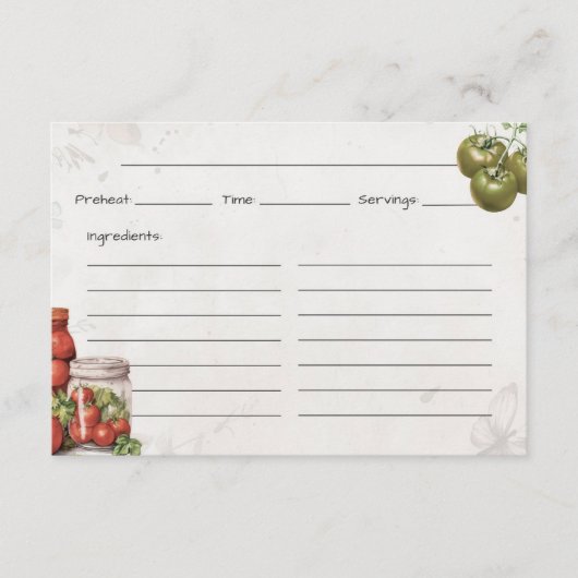 トマトペースト基本レシピカード エンクロージャーカード (正面)