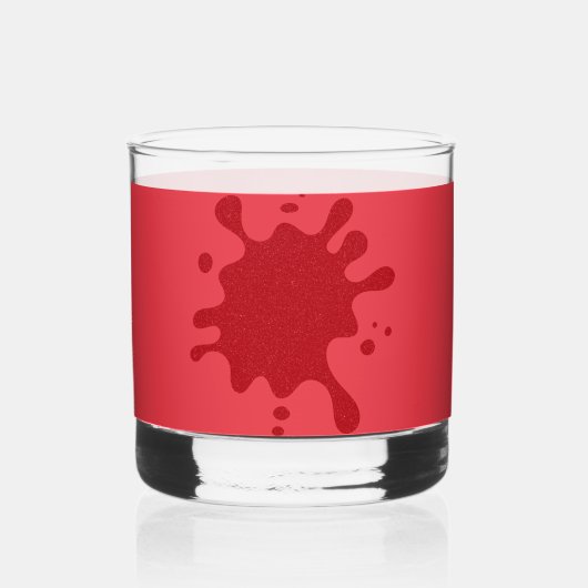 トマトレッドカスタムインクのスプラッシュロックグラス ウイスキーグラス (正面)