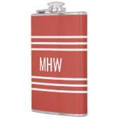 トマトレッドストライプズカスタムモノグラムフラスコ フラスク (左)