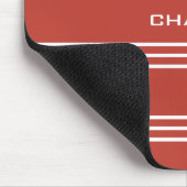 トマトレッドストライプズカスタムモノグラム マウスパッド (コーナー)