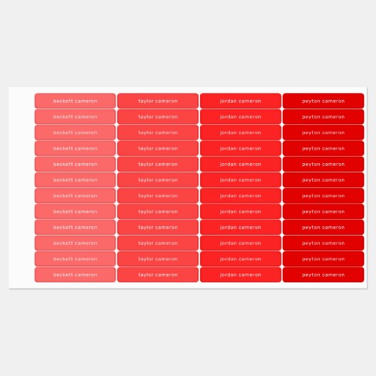 トマトレッド接着剤の名前 ラベル (シート)