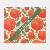 トマトレトロカラフルパタパーソナライズされたーン フリースブランケット (正面(横))